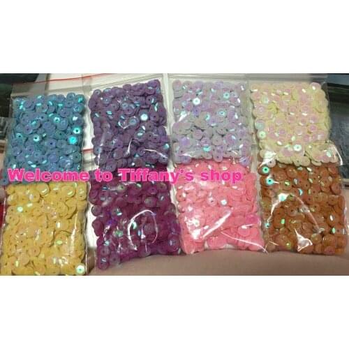 6000Pcs/Lot AB 8 Color Per Set 6mm CUP Round Glitter Loose Sequins Paillettes Sewing Wedding Craft Hair Accessory DIY
