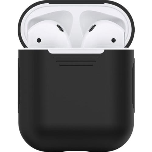 AirPods Silicone Case Shock Proof Protective Cover for Apple AirPods (Black)