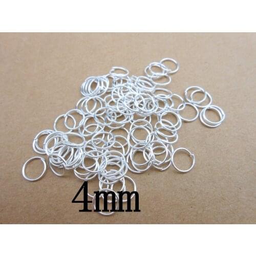 Free shipping 4MM 2000pcs Sterling Silver Open Jump Ring Silver Components DIY Jewelry 925 silver findings opening rings