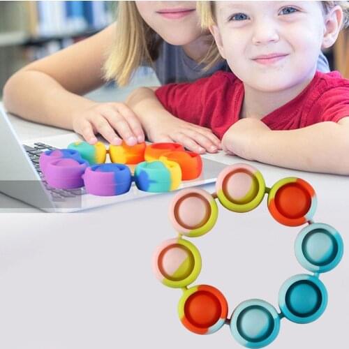 Heart-shaped Bracelet for Stress Relief Childrens Press Bubble Rainbow Color Toy Childrens Educational Toys Press Plaything