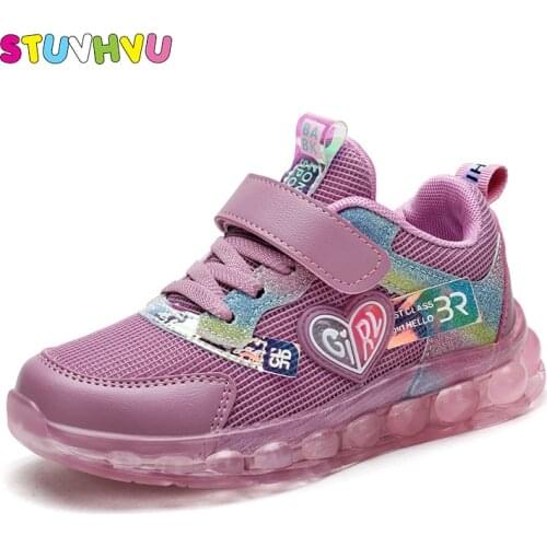 Girls Shoes Brand Sneakers 2020 New Jelly Bottom Slip Childrens Sports Shoes Sequin Mesh Breathable Kids Shoes Girls Sneakers
