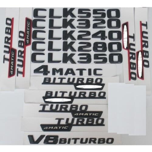 Black Trunk Number Letters Badge Emblem Emblems for Mercedes Benz CLK55 CLK63 CLK200 CLS320 CLK230 CLK350 CLK400 4MATIC CDI AMG