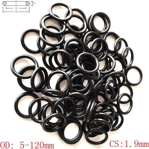 CS 1.9mm OD 5-120mm NBR Rubber O Ring O-Ring Oil Sealing Gasket Automobile Sealing