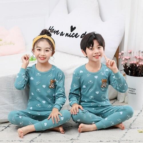 Childrens Sleepwear Baby Girl Clothes Suit Long Sleeve Cotton Pijamas boys Pajama Sets Kids Pyjamas Cartoon Pajamas For Girls
