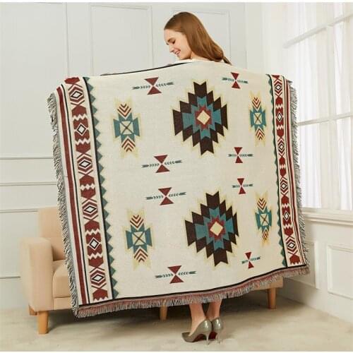 Mushroom Group Sofa Towel Blanket Kintted Bed Throw Fabric Thin Wall Decorative Tapestry Leisure Femal Shawl New Year Decoration