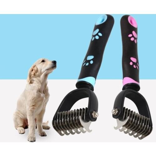 Double Sided Pet Fur Knot Cutter Dog Grooming Shedding Tools Pet Cat Hair Removal Comb Brush Pet Trimming Supplies