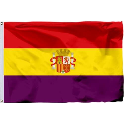 Spanish Empire 1931 Flag 150X90cm (3x5FT) 120g 100D Polyester Double Stitched High Quality Banner Free Shipping