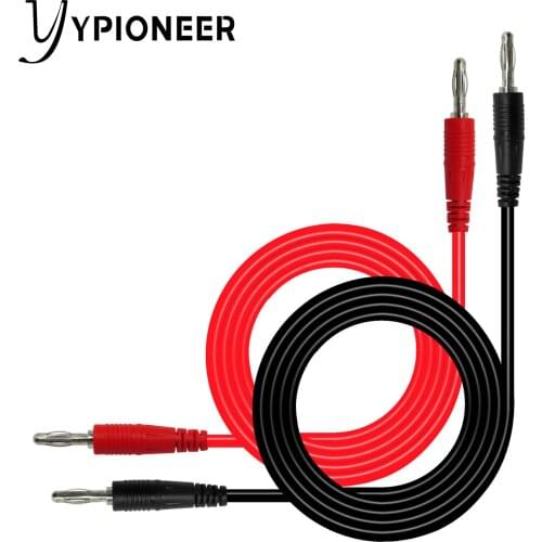 YPioneer P1041 2PCS 3.3ft 4mm Banana to Banana Plug Test Cable Lead for Multimeter Electrical Testing
