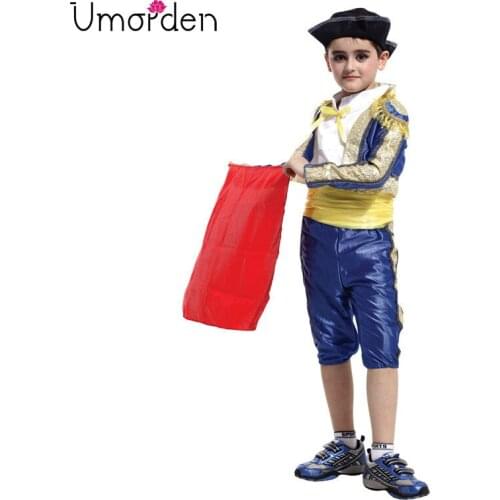 Umorden Purim Carnival Halloween Costumes Kids Boy Spain Matador Costume Boys Bullfighter Cosplay Party Dress Children