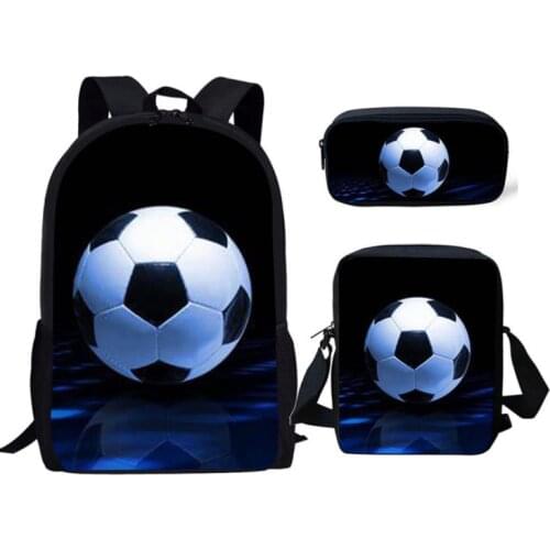 Cool Soccer 3D Print School bag Set for Teenage Girls Boys Bookbag Children Book Bags Kids Backpack Schoolbags Student Bagpack