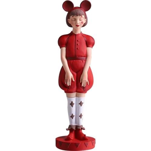 28cm Creative Resin Circus Girl Model Figurine Modern Home Decoration Living Room TV Cabinet Sculpture Coffee Shop Statue Crafts