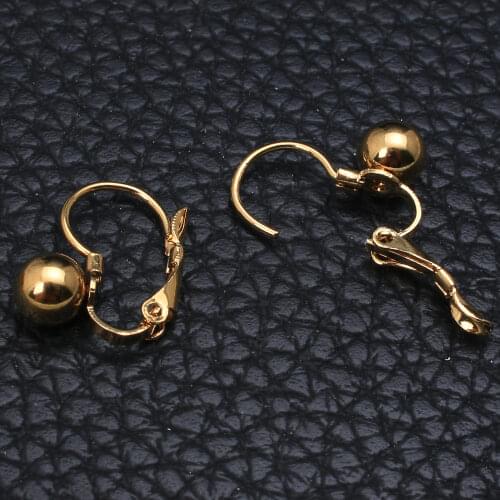 Small Ball Earring Gold Color Fashion Stainless Steel Jewelry Earrings For Women EFAKAAAC