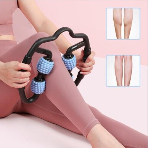 4 Wheel Trigger Point Massage Roller Arm Leg Neck Muscle Tissue Exercise muscle Roller Stick Yoga Pilates Fitness Equipment