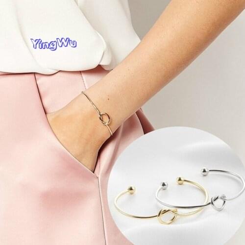 Fashion Name Female Jewelry Initial Alloy Letter Charm Bracelets For Women Girls Rose Gold Bow-knot Bracelets Bangles