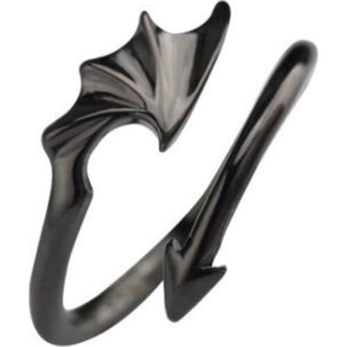 Gun black arrow mens and womens rings Punk Style Evil Vampire Rings Open Ring Halloween Party Jewelry Gift