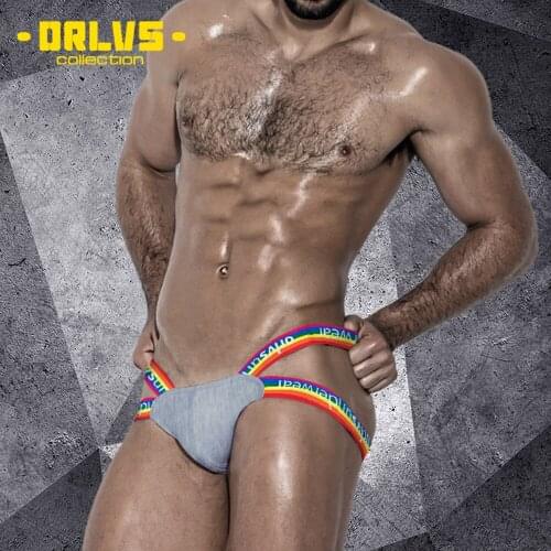ORLVS Brand Men Underwear Sexy Gay Jockstrap Cotton Male Panties Men Thong G-String Comfortable Underpants Hollow High Quality