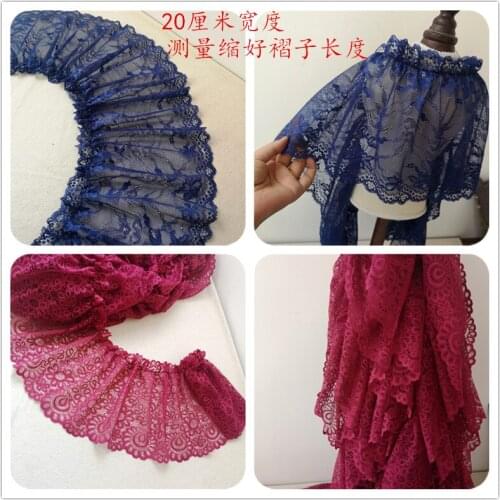 20 Cm Wide Soft Skirt Lace Fabric Lace Accessories 1 Meter Price Shrink Good Pleats, No Bullet
