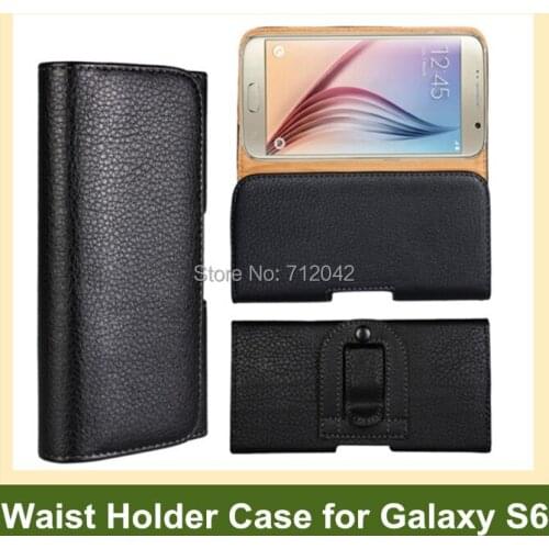 Newest PU Leather Waist Holder Flip Cover Pouch Case for Samsung Galaxy S6 G9200 SM-G920F