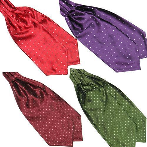 2021 New Mens Fashion Smooth Polka Dots Print Ascot Tie Neck Tie Silk Blend Scarf Cravat Christmas gift