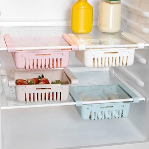 The New Kitchen Organizer Adjustable Kitchen Refrigerator Storage Rack Fridge Freezer Shelf Holder Pull-out Drawer Organiser