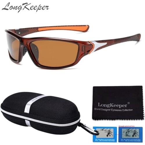 LongKeeper Luxury Brand Designer Polarized Sunglasses Men Classic Male Driving Sun Glasses With Zipper Box Sports Oculos de sol