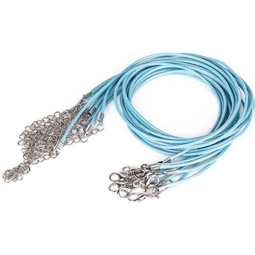 Wholesale 10Pcs/lot Fashion PU Leather Cord Necklace Rope Chain with Lobster Clasp Jewelry Women Men DIY Necklace Bracelet Chain