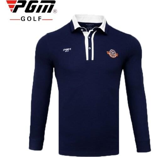 Pgm Golf Training Shirts For Men Breathable Quick Dry Shirts Male Long Sleeve Stand Collar Golf Clothing AA11837