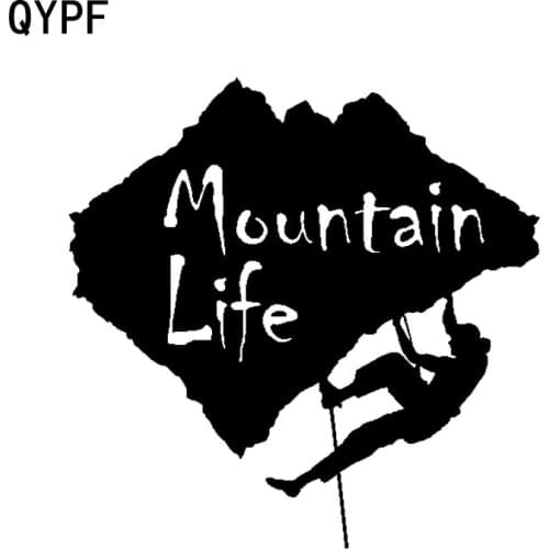 QYPF 14.9cm*15.6cm Enjoy A Good Mountain Life Climbing Exquisite Vinyl Car Window Sticker Decal C18-0344