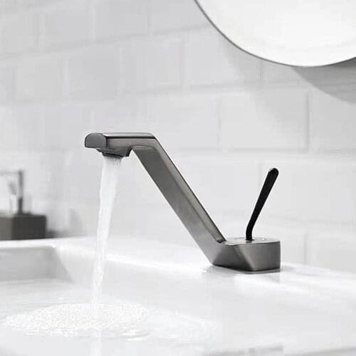 Rose Gold/Grey/Brushed Gold/Chrome/Black Brass Bathroom Basin Faucet Single Hole Water Mixer Taps
