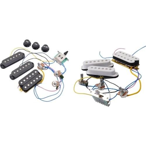 ST Electric Guitar Pickup Wiring Harness Prewired 5-Way Switch 2T1V Control SSH Pickup