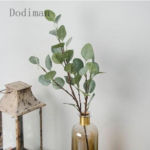 Green Artificial Leaves Eucalyptus Leaf Plants Wall Material Decorative Fake Plants For Home Shop Garden Party Dec