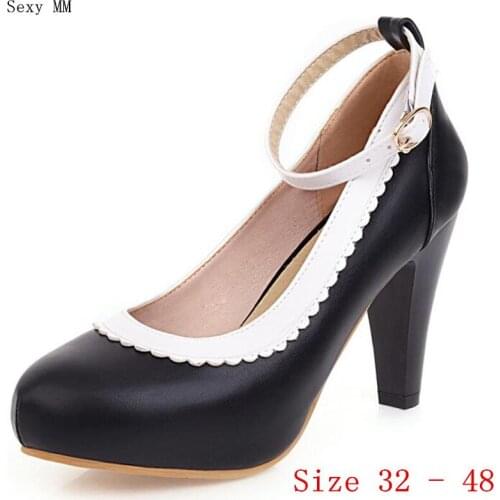 Women High Heel Shoes Platform Pumps Woman High Heels Party Shoes Kitten Heels Small Plus Size 32 33- 40 41 42 43 44 45 46 47 48
