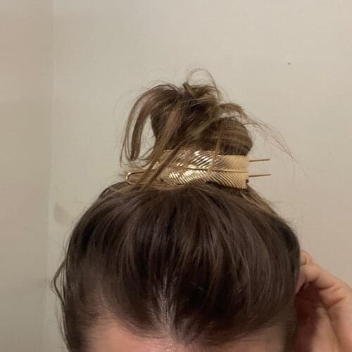 Hair Sticks Feather Bun Cuff Leaf HairPin Set Women Unique Wedding Hair Accessories for Women Retro Hair Pins Cage Femme Jewelry