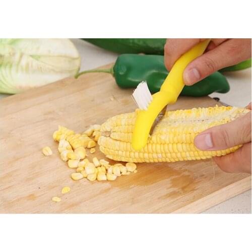 1PC Stainless Steel Blade Plastic Corn Stripper Peeler Corn Surface Cleaning Brush Fruit Vegetable Peeler Kitchen Tools OK 0803