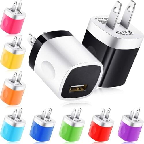 Dual Color Single 5Va 1A US Wall Charger For iPhone/Samsung Galaxy With High Quality Capacity 1A