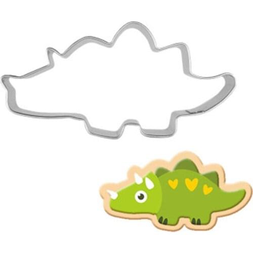 2019 Triceratops Cookie Cutter Stainless Steel Fondant Cutter Cake Baking Dinosaur Cookie Mold Biscuit Mould Cookie Cookie Stamp
