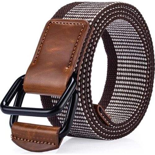 2021 Teenager Casual Nylon Belt Metal Buckle Waist Strap High Quality Luxury Designer Belts for Men NS06
