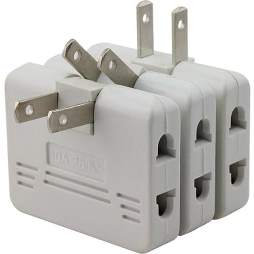 3PCS Plug Mini Outlet Power Converter Rotate Charger Wall Socket Adapter Splitter Converter Socket One To Three Power Conversion