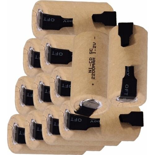 12 pcs SC 2200mah 1.2v battery NICD rechargeable batteries for electric screwdrivers for makita bosch B&D Hitachi metabo dewalt