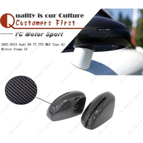 Car Accessories Carbon Fiber Mirror Frame Cover 2pcs Fit For 2007-2011 R8 2008-2014 TT TTS MK2 Type 8J Mirror Frame