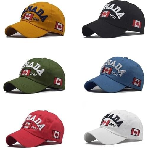 I Love Canada Washed Cotton Baseball Cap For Men Women 2021 Summer Outdoor Snapback Cap Embriodery Hip Hop Caps Sun Dad Hat