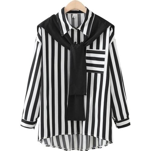 Женские рубашки в полоску BISENMADE China At AliExpress