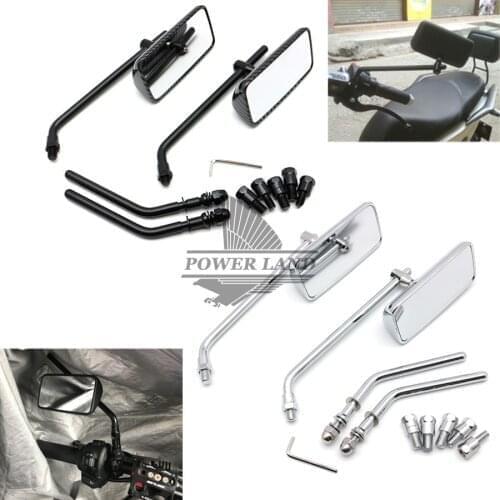 Motorcycle Retro Old School Square Style RearView Side Mirror Universal For Harley/Thruxton/Triumph Bonneville T100