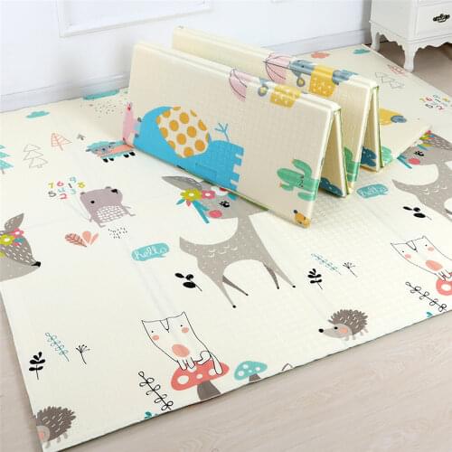 Large Double Side Animal Pattern Folded Baby Crawling Carpet Climbing Pad Rug Living Room Bedroom Thicked Game Floor Mat
