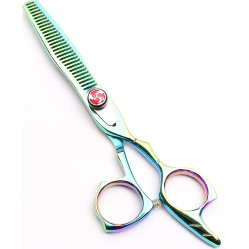 C9017 5.5" 440C Customized Logo Multi-Color Hairdressers Scissors Straight Scissors Thinning Shears Professional Hair Scissors