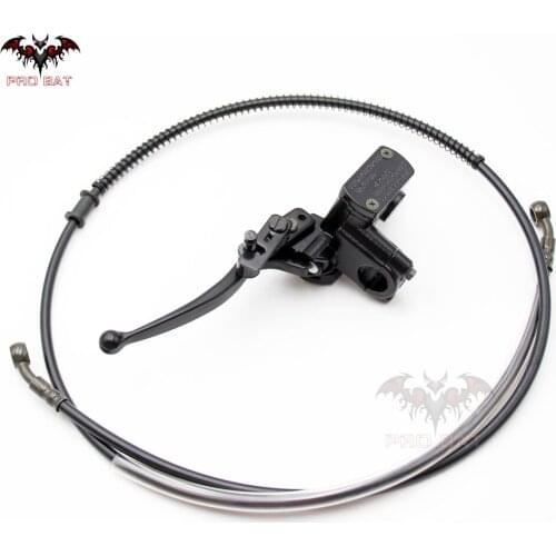 BLACK Hydraulic Brake Master Cylinder Left Lever Handle Oil Tubing Assembly Chinese 50 70 90 110 125 150 cc ATV Quad PRO BAT New