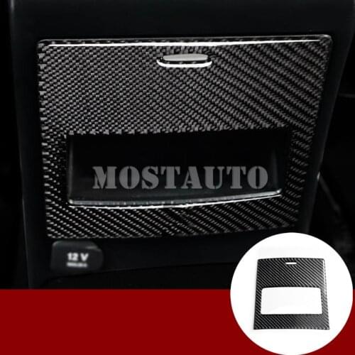 For Benz GLS X166 Carbon Fiber Rear Seat Storage Box Cover Trim 2016-2018 1pcs Car Accessories Interior Car Decor Car Trim