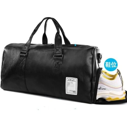 Top Quality PU Leather Travel Bag Men/Women Hand Luggage Handbag Black Travel Duffel Bags Big Capacity Duffle Totes weekend bag