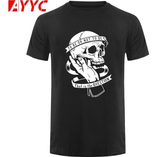 AYYC T-Shirt Tshirt cotton summer loose skull men t shirt short sleeve men tshirt o-neck knitted mens t-shirt male tee shirts