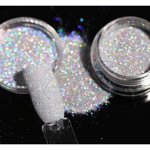 HOT Sale Holographics Powder on Nails Laser Silver Glitter Chrome Nail Art Pigment Dust Shiny Gel Polish Flakes for Manicures